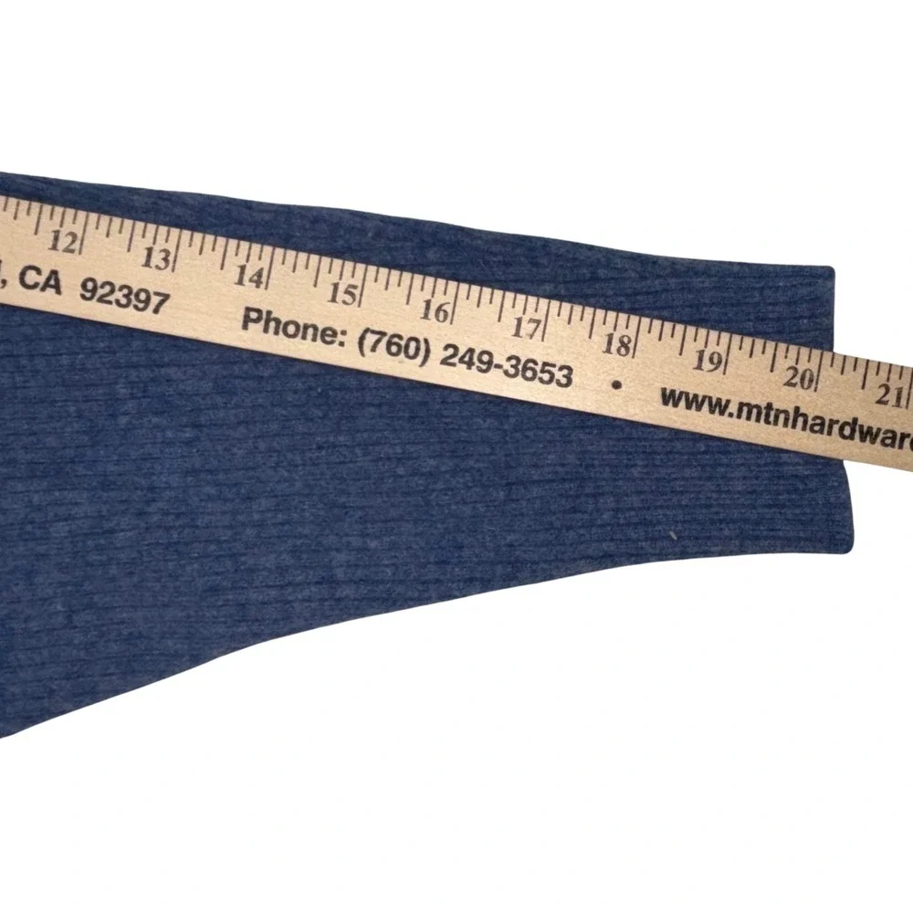 Liny Xin 100% Superfine Merino Wool Blue Textured Knit Crewneck Sweater Womans L